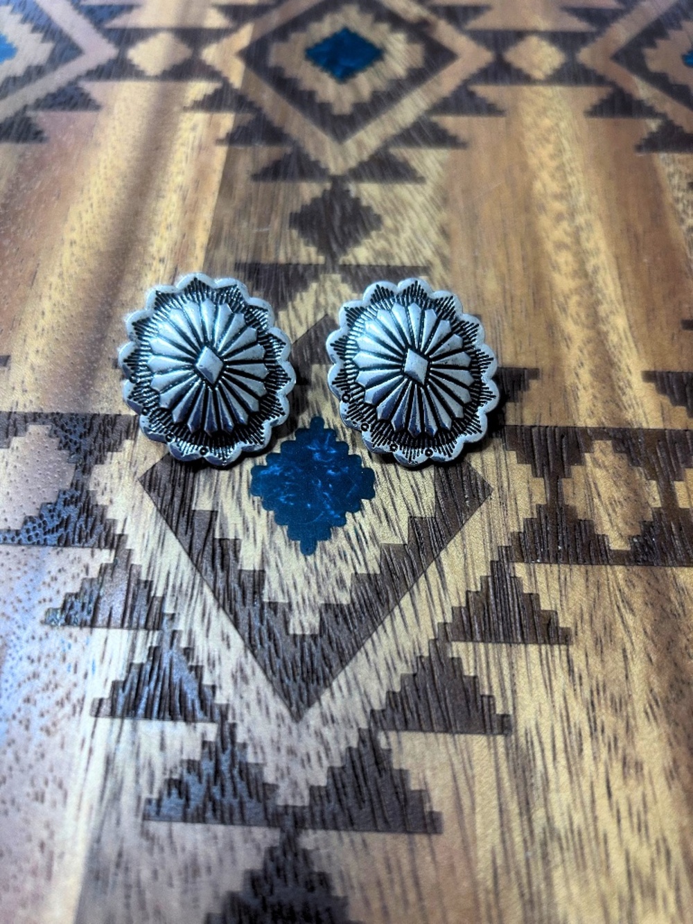 Silver Floral Sunburst Stud Earrings - Women Jewelry